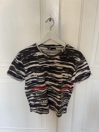Maje Shirt Grösse 1 schwarz weiss gestreift guter Zustand
