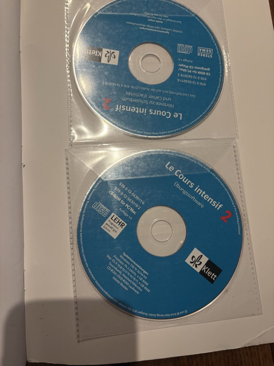 CD & DVD vergini: Le Cours Intensif 2 - Übungssoftware, Hörtexte Klett, CD-Rom – Usato da Beromünster venduto da msklef