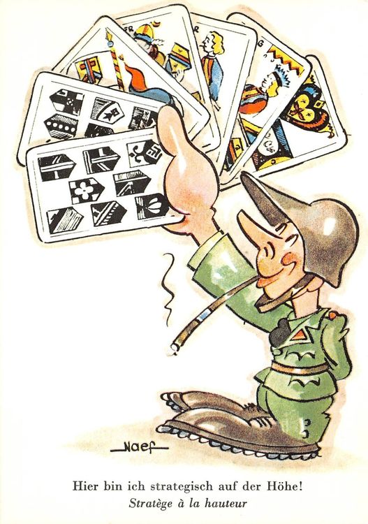 Humor Militär, Soldat mit Jasskarten (Gebraucht) in Ottikon b.Kemptth ...