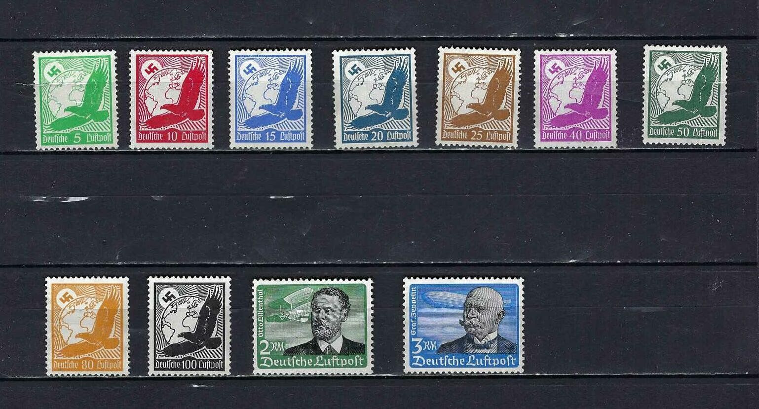 Tutti i francobolli: DR 1934 Flugpost 529 - 539 X ** – Nuovo e nell'imballaggio originale da Altstätten SG venduto da euro010