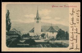 AK Rüeggisberg, Ortspartie mit Kirche