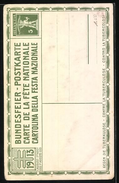 Cartes postales: Schweizer Bundesfeier 1913, Liebespaar a – D'occasion à Berlin par bartko-reher 1