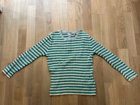 Bellerose Gestreifter Pullover – Grün/Creme – Gr. 2