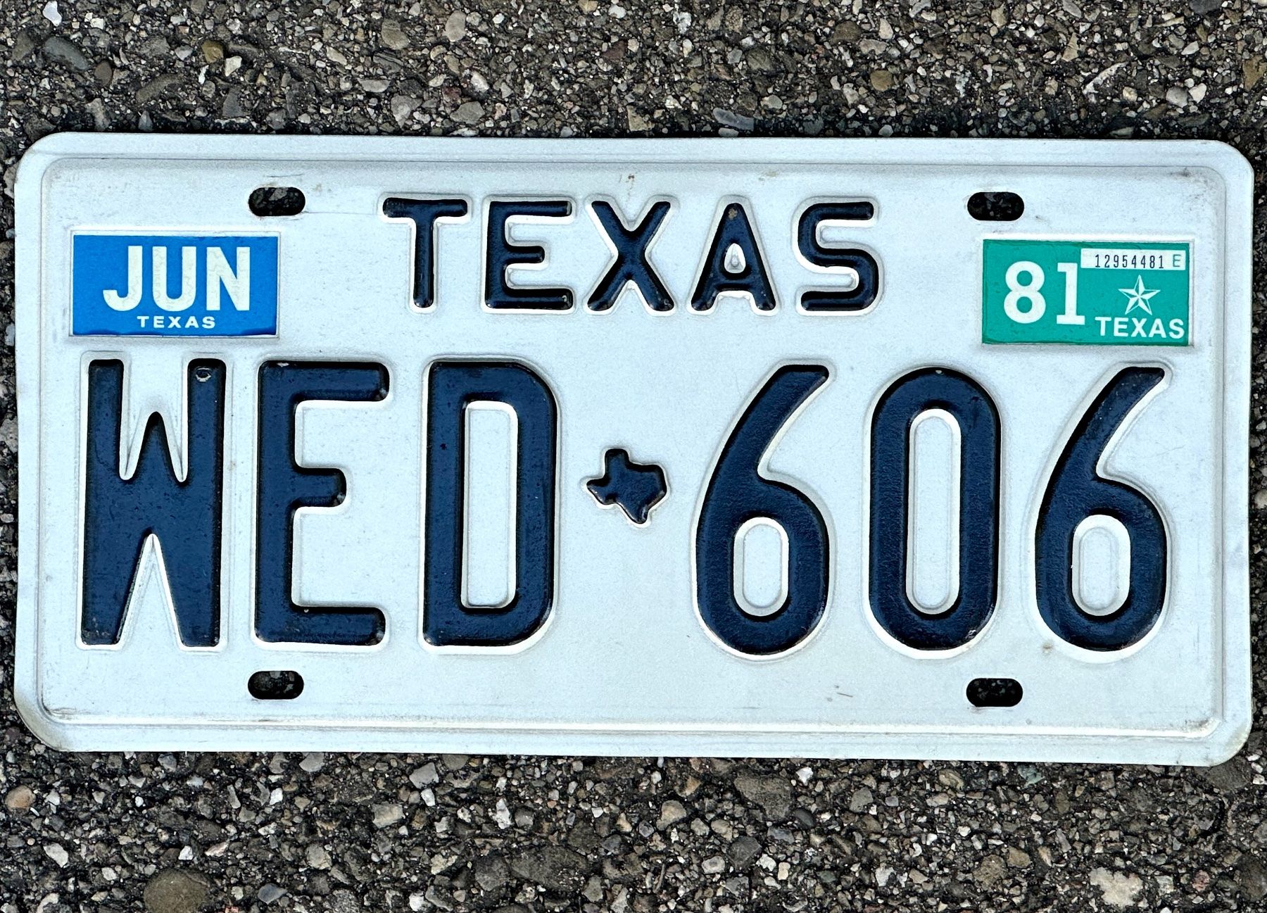 Schilder: Alte Autonummer Amerika Texas 1981 – Gebraucht aus Seltisberg von quadartswiss