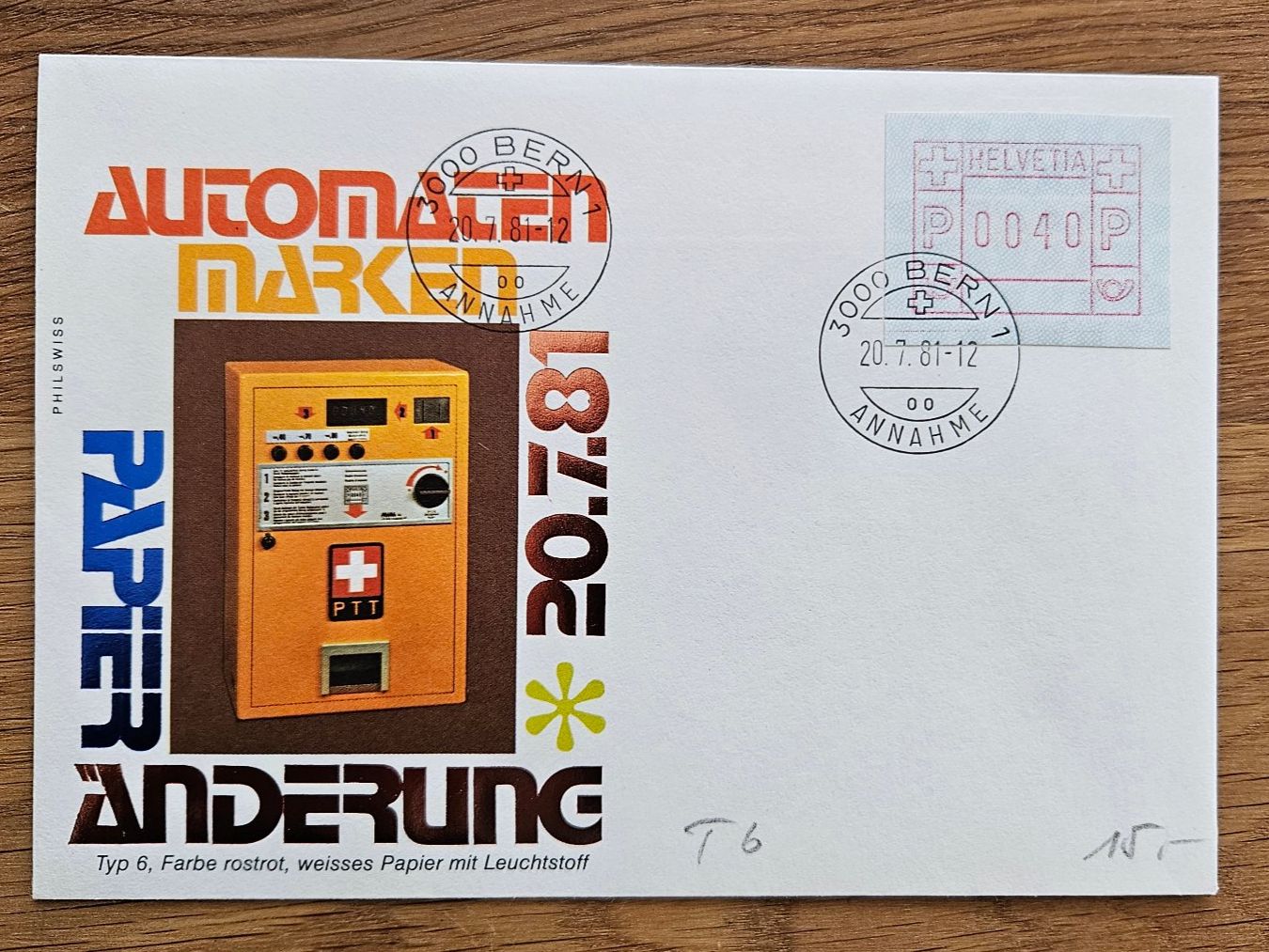 Tutti i francobolli: ATM 6 auf FDC  (Kat 15.--) ab 2.-- – Usato da Buttikon SZ venduto da Marcelr