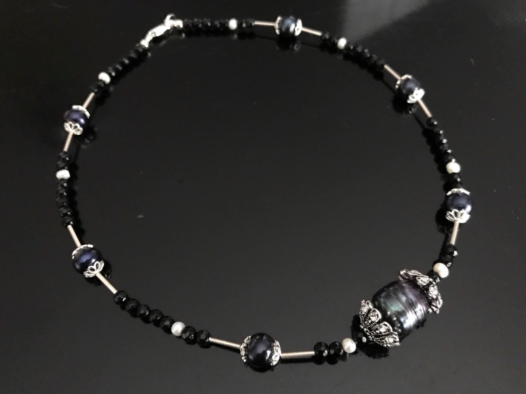 Onyx Catenine: Süsswasserperle, Onyx Collier, 925 S. – Nuovo (secondo la descrizione) da Basel venduto da Chili007 8