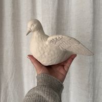Deko-Taube, Keramik, vintage, creme