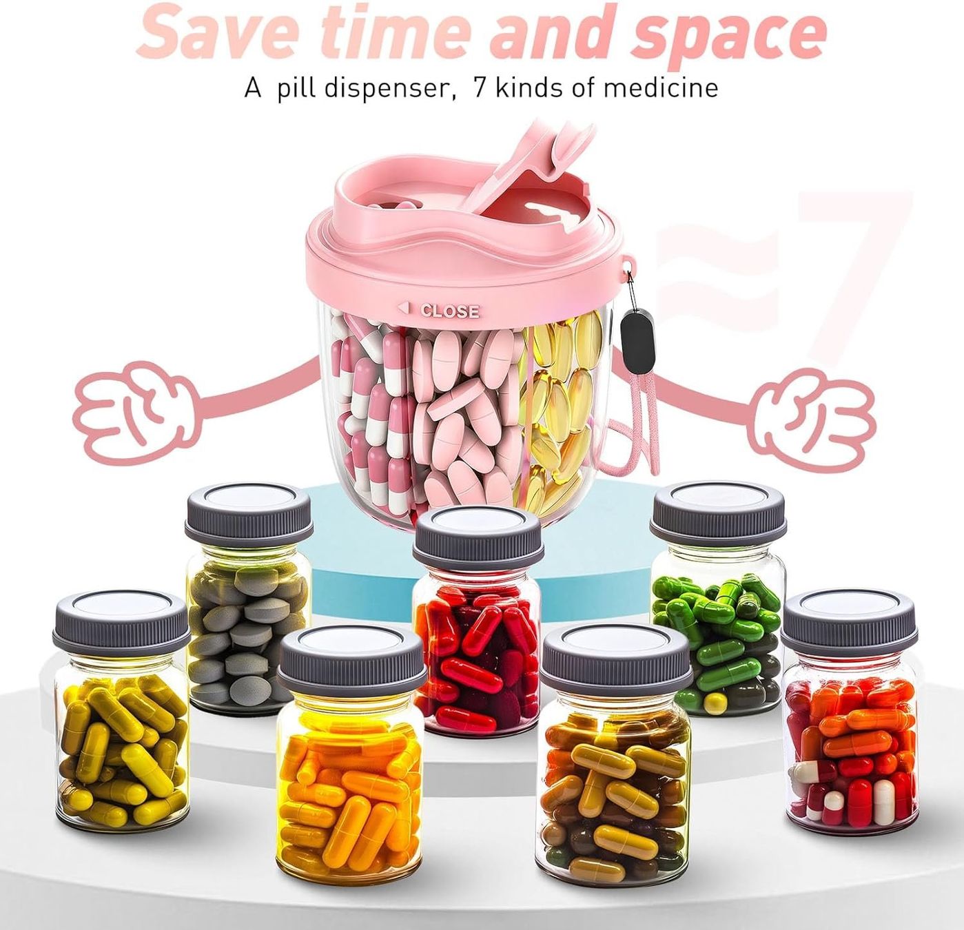 Contenitori & Simili: Tablettenbox 7 Tage rund mit grossen Fächern Rosa – Nuovo e nell'imballaggio originale da Suhr venduto da SchnapperCH 3