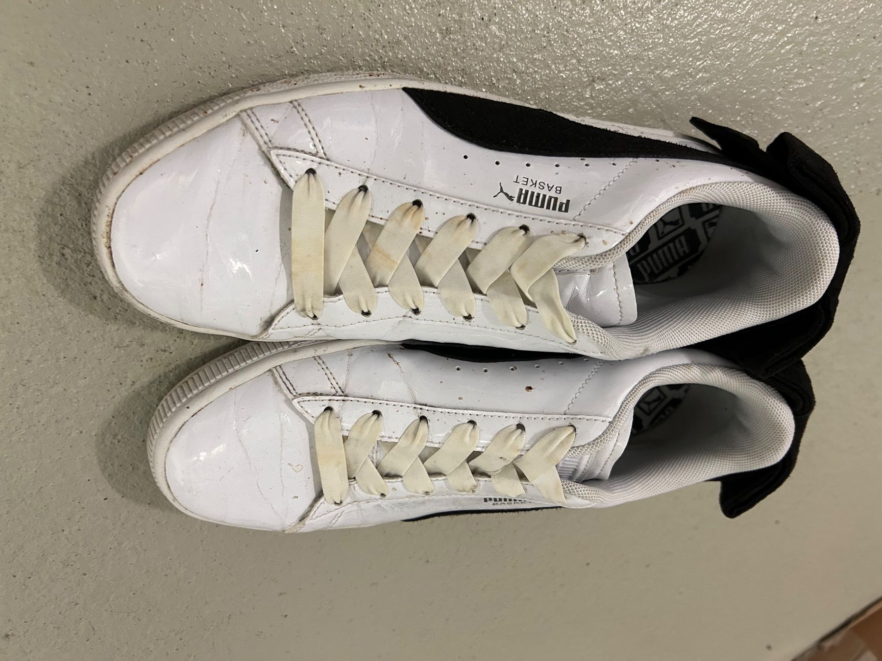 Puma Damenschuhe: Puma Basket Sneaker, Gr. 38.5, Weiss/Schwarz – Gebraucht aus Rudolfstetten von lori_96