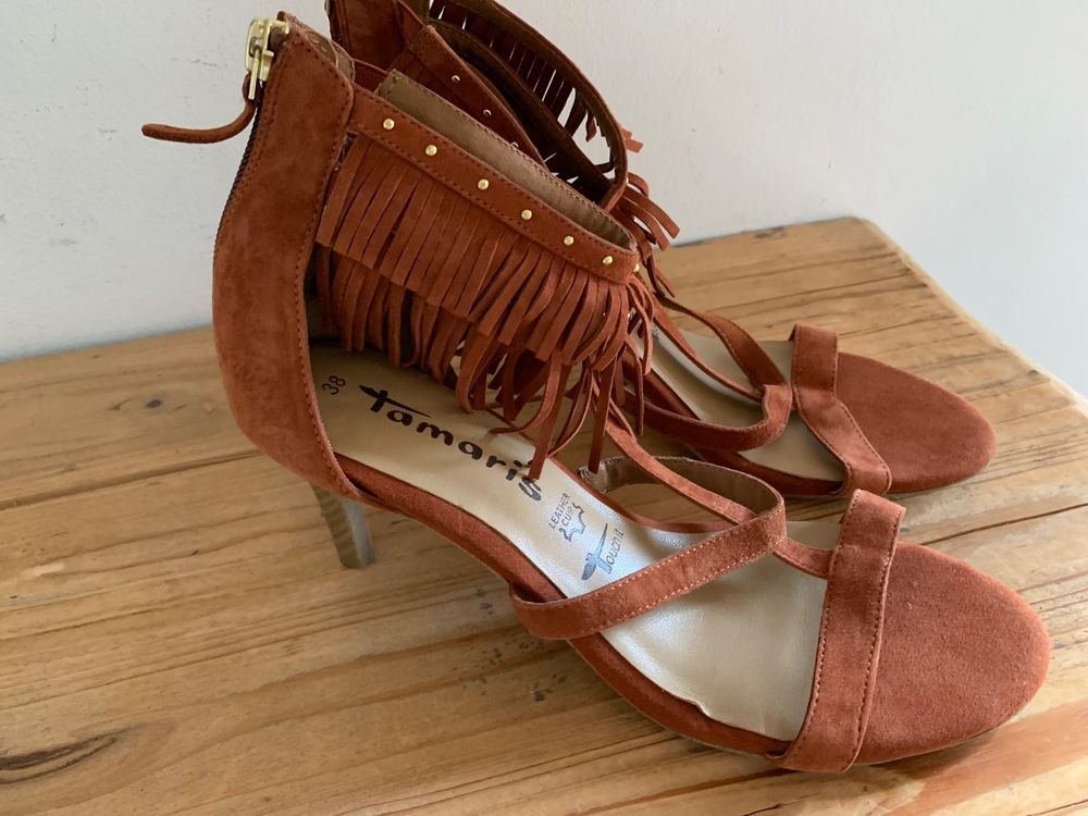 TAMARIS neue Römer Leder High Heels Sandalen Traum 38 (Neu