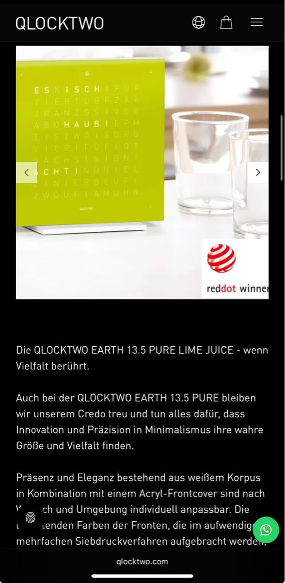 Qlocktwo Orologi: QLOCKTWO Lime Juice Designeruhr —Deutsch – Usato da Zürich venduto da Coco.swiss 2