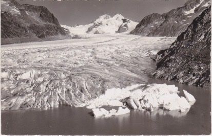 Cartoline postali: Grosser Aletschgletscher mit Märjensee. 1953 – Usato da Schlieren venduto da Rapaelli