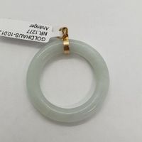 Echt 18K Gold - Jade Anhänger