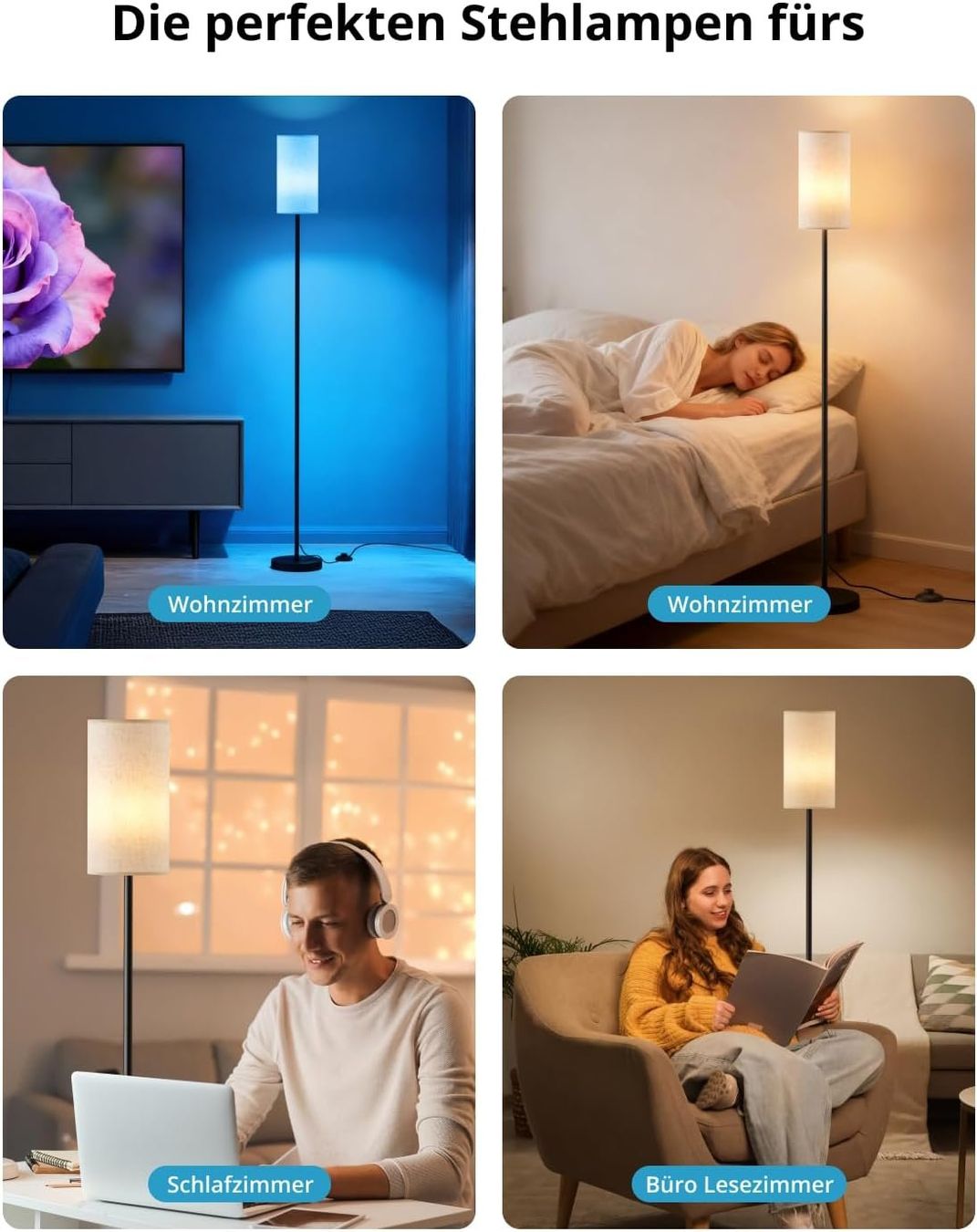 Lampade: Gemütliche Stehlampe LED Farben Warm Weiss Schlankws Design – Nuovo e nell'imballaggio originale da Hundwil venduto da Equiply 7