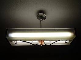 Art Deco Bauhaus Neon Deckenlampe kubistische Form rosa Glas