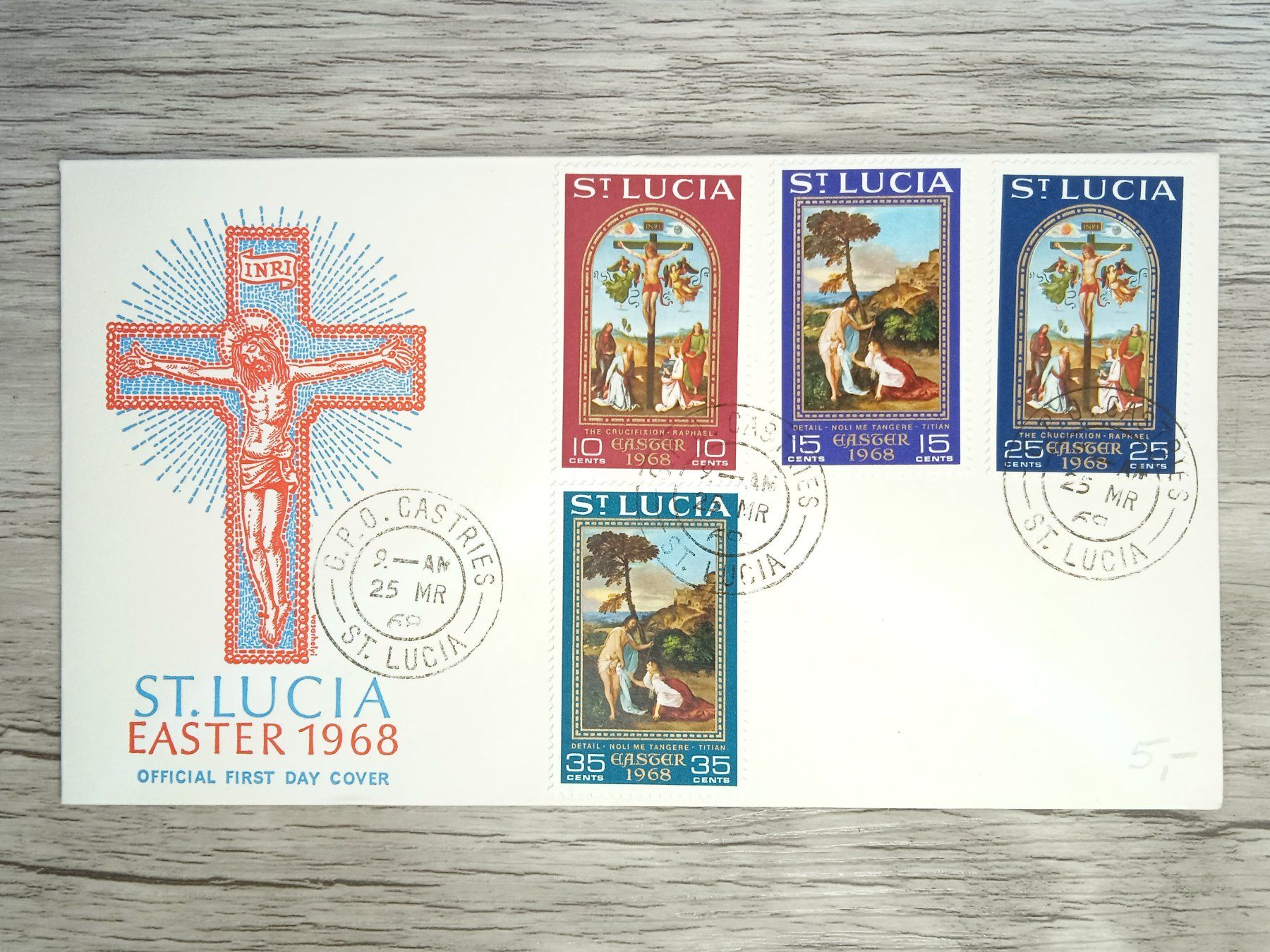 Tous les timbres: TR80 Enveloppe + Timbre St. Lucia 1968 – D'occasion à Cousset par Patrick_Collections