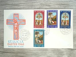 TR80 Enveloppe + Timbre St. Lucia 1968