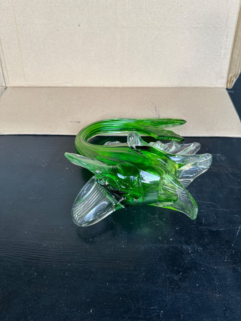Bicchieri: Poisson décoratif en verre vert, unique et original – Usato da Lausanne venduto da artnouveau04 6