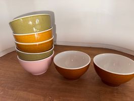 Rössler Chacheli Schalen Müeslischalen 7 St. rosa etc. 60er