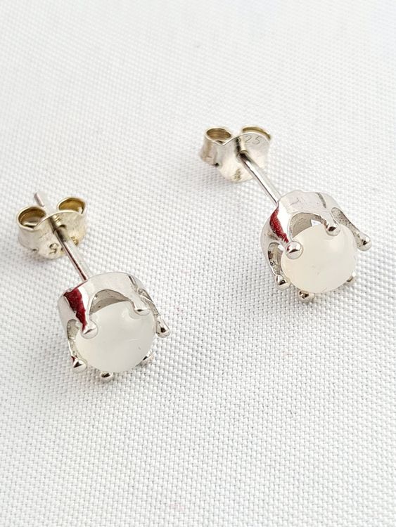 Boucles D'oreilles Pierre De Lune En Argent 925 - Pendantes 30x19 Mm - Neuf Avec étiquettes