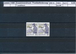 1988 Zusammendruck MH - Postbeförderung, ** postfrisch