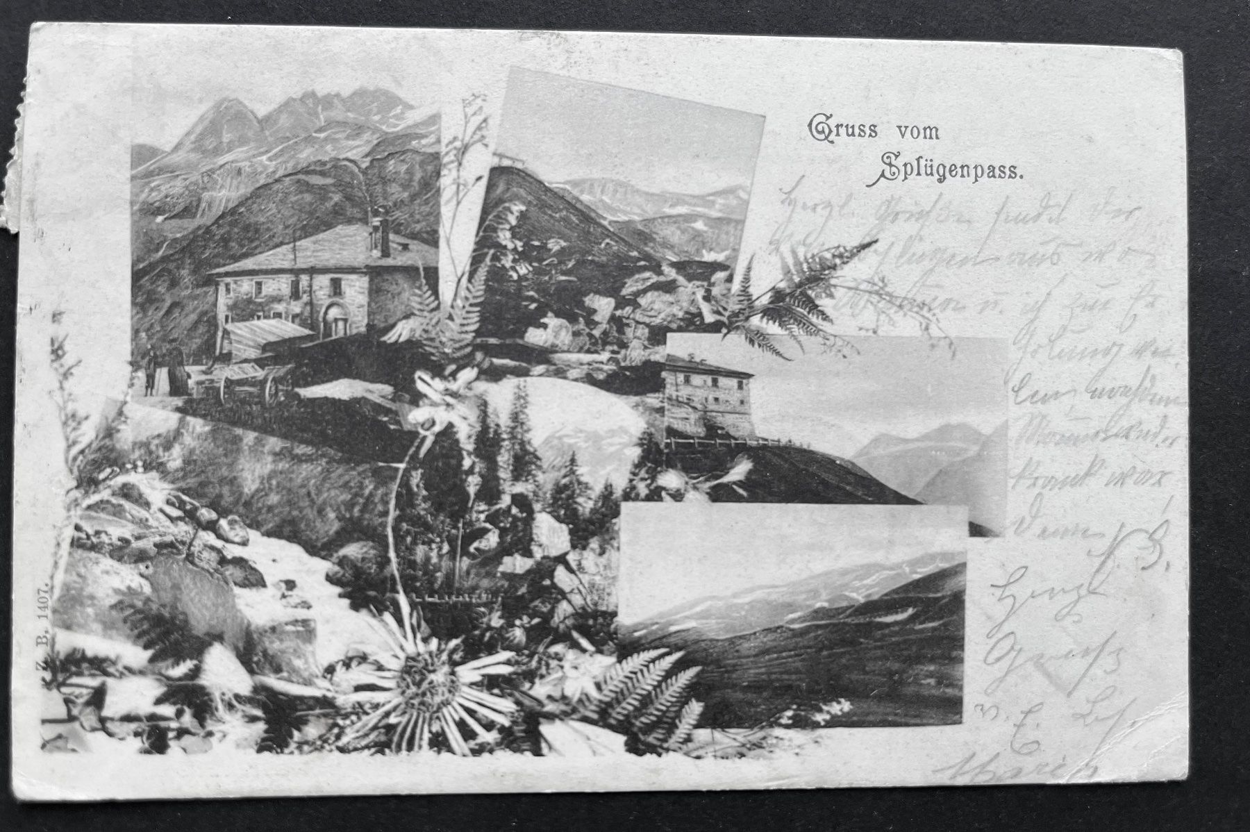 Cartoline postali: Gruss vom Splügenpass, 1905 – Usato da Wabern venduto da DaxKarten-75