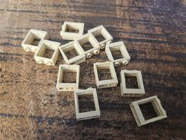 lego 60592 lot de 12 pièces Tan Window 1 x 2 x 2 Flat Front