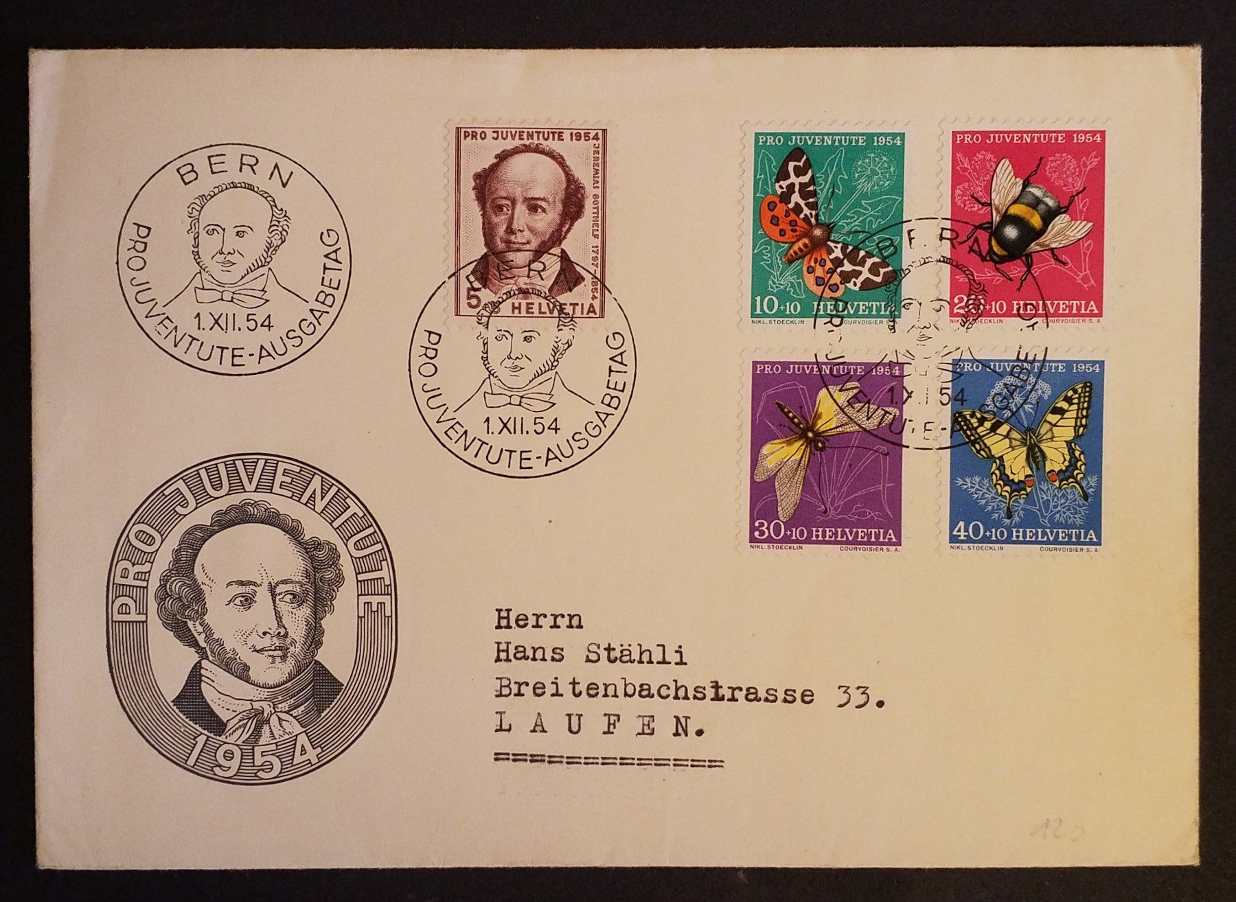 Alle Briefmarken: B311) 1954 Pro Juventute  FDC Kt. 80. - – Neu (gemäss Beschreibung) aus Baden von Eggi