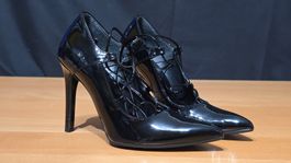 🆕️ Alesya Lack-High Heels - 38 - mit Schnür-Detail