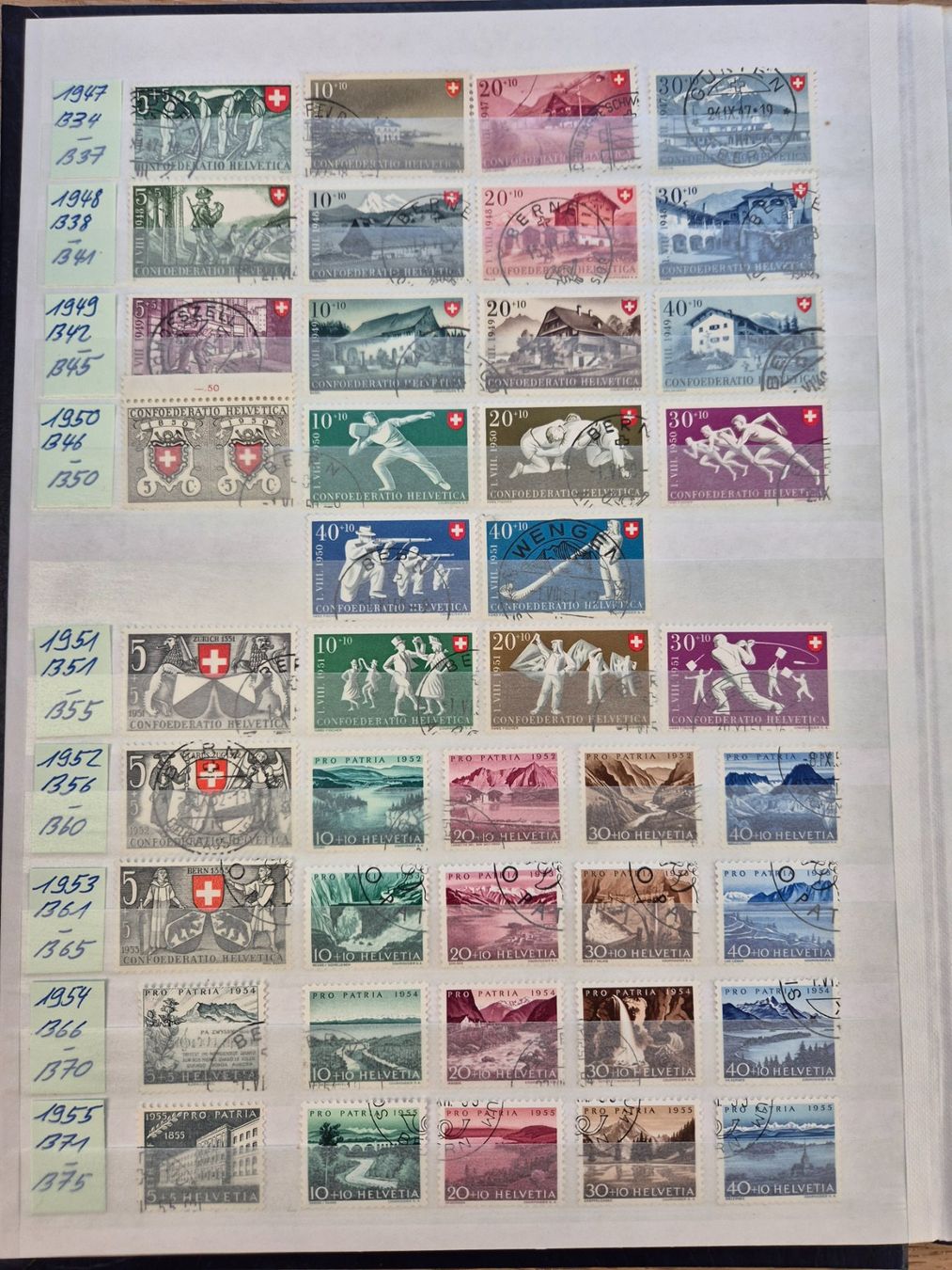 Tutti i francobolli: PP-Sammlung 1938 - 2018 gestempelt / ET – Usato da Lupfig venduto da lubor 2