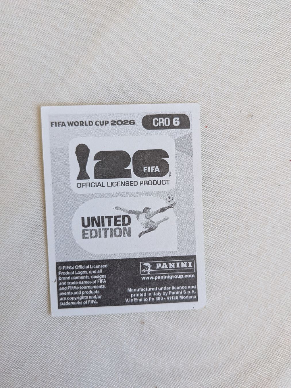 Panini Sammelbilder & Trading cards: Panini Bild CRO 6 – Neu (gemäss Beschreibung) aus Eschenbach SG von SanFranciscoCalifornia 1
