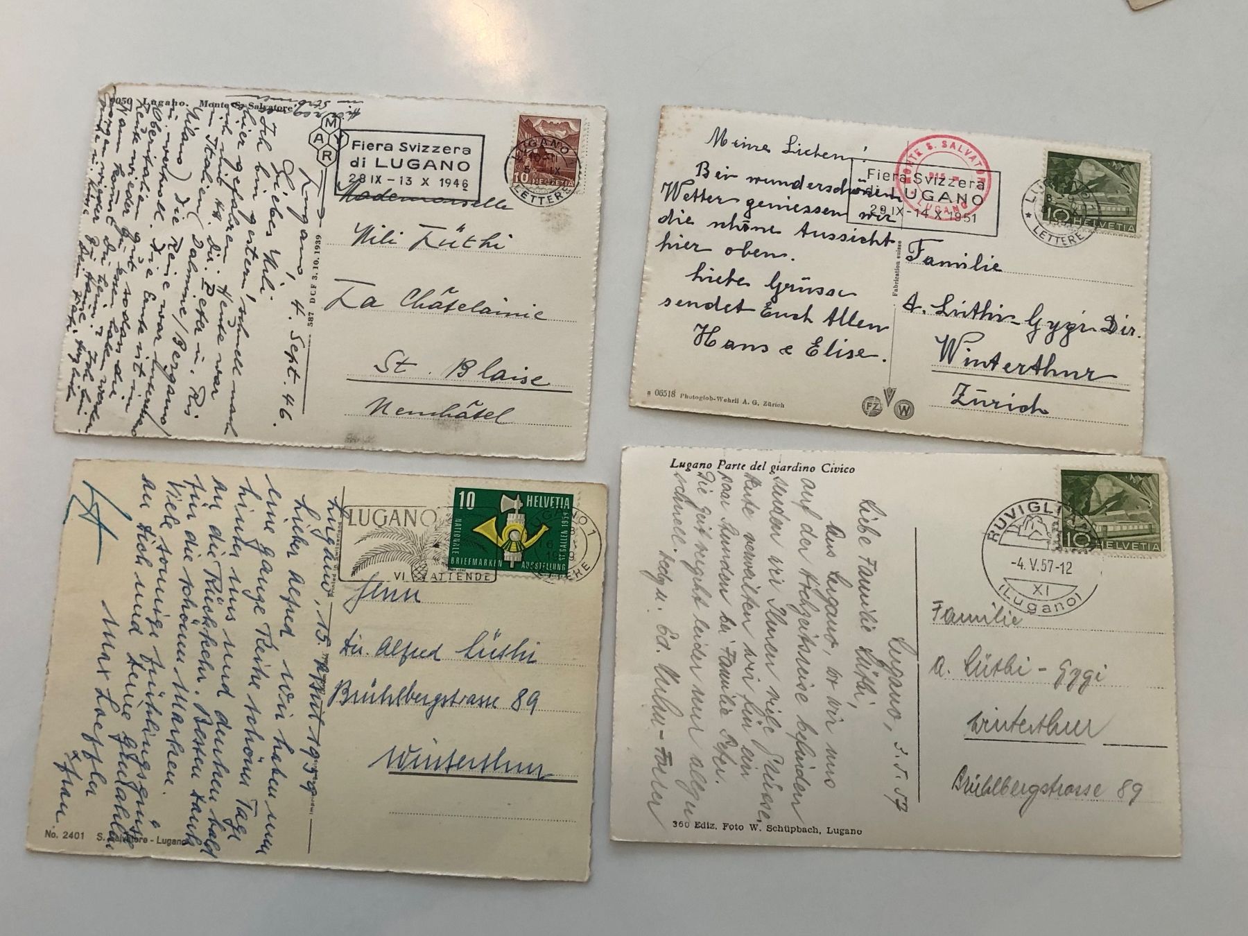 Cartoline postali: 11x alte Ansichtskarten LUGANO, Tessin – Usato da Lufingen venduto da Rac0 5