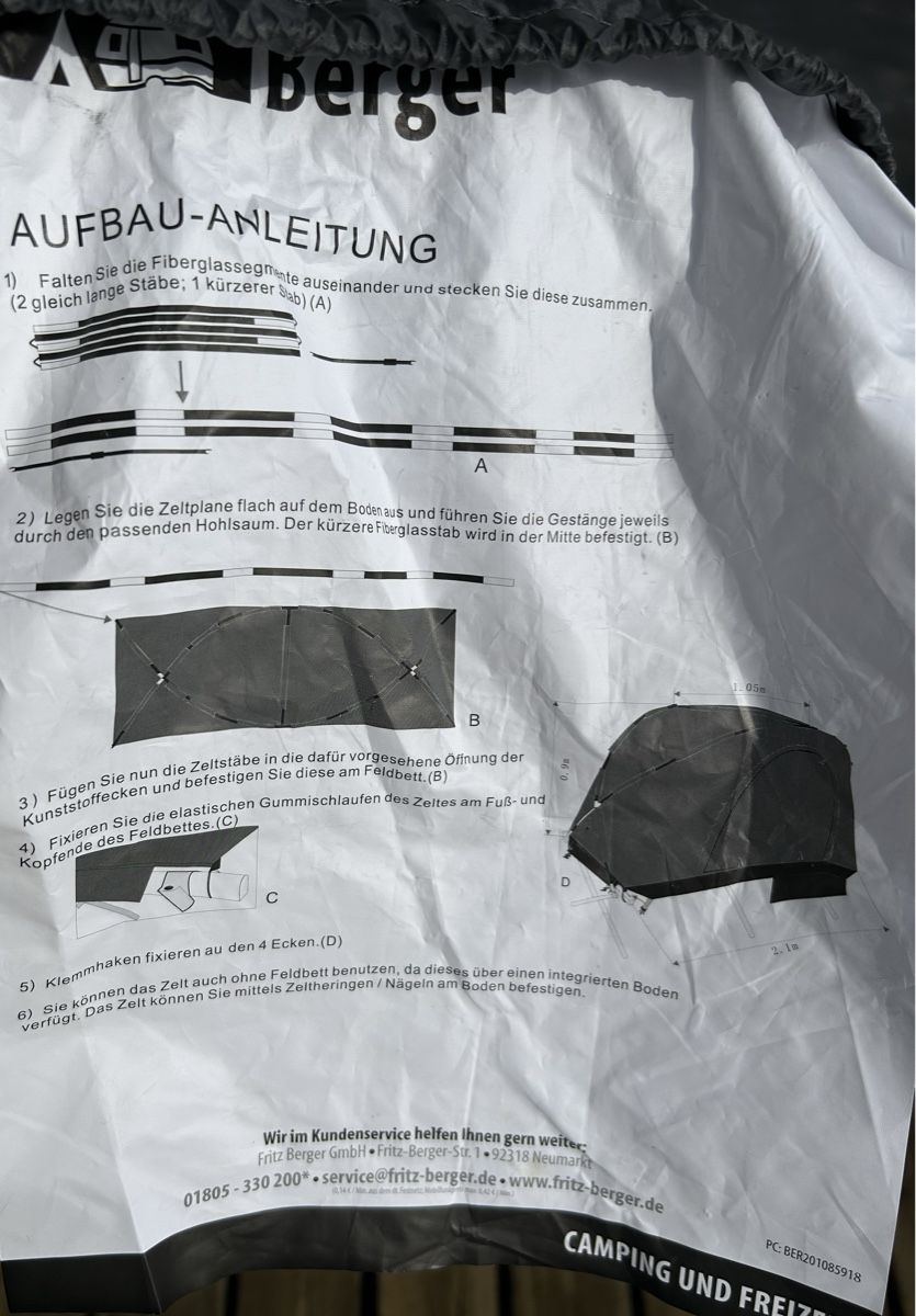 Tende : moskitozelt zu feldbett von berger – Usato da Solothurn venduto da Pm101 2