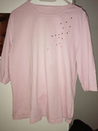 Rosa Baumwollshirt, dreiviertelarm