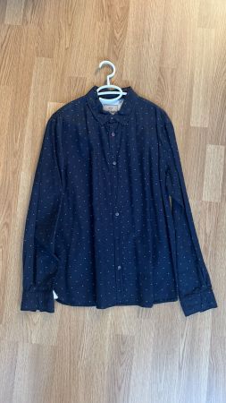 Camp David Herrenhemd – Grösse L – Dunkelblau mit Muster