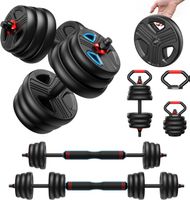 Hantelset verstellbar 5in1 Kurzhantel Langhantel Set