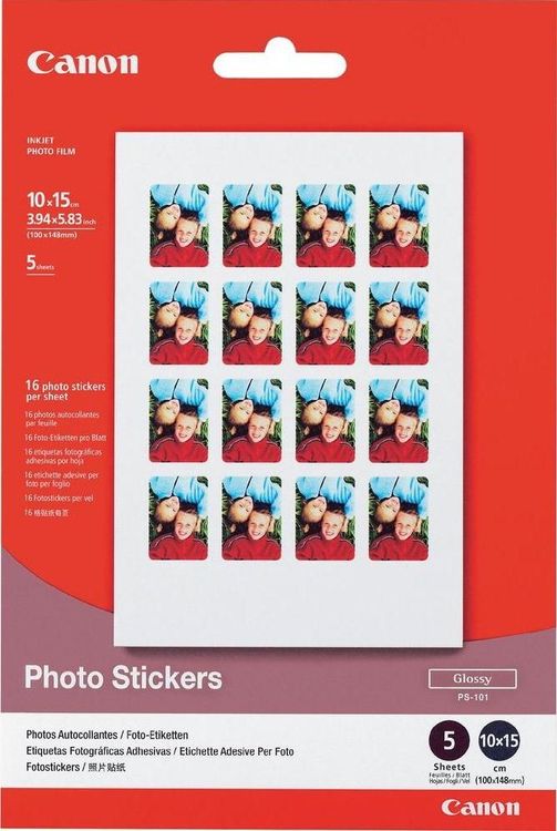Canon PS-101 Glossy Photopapier Sticker 10x15cm selbstkleb. (Neu ...