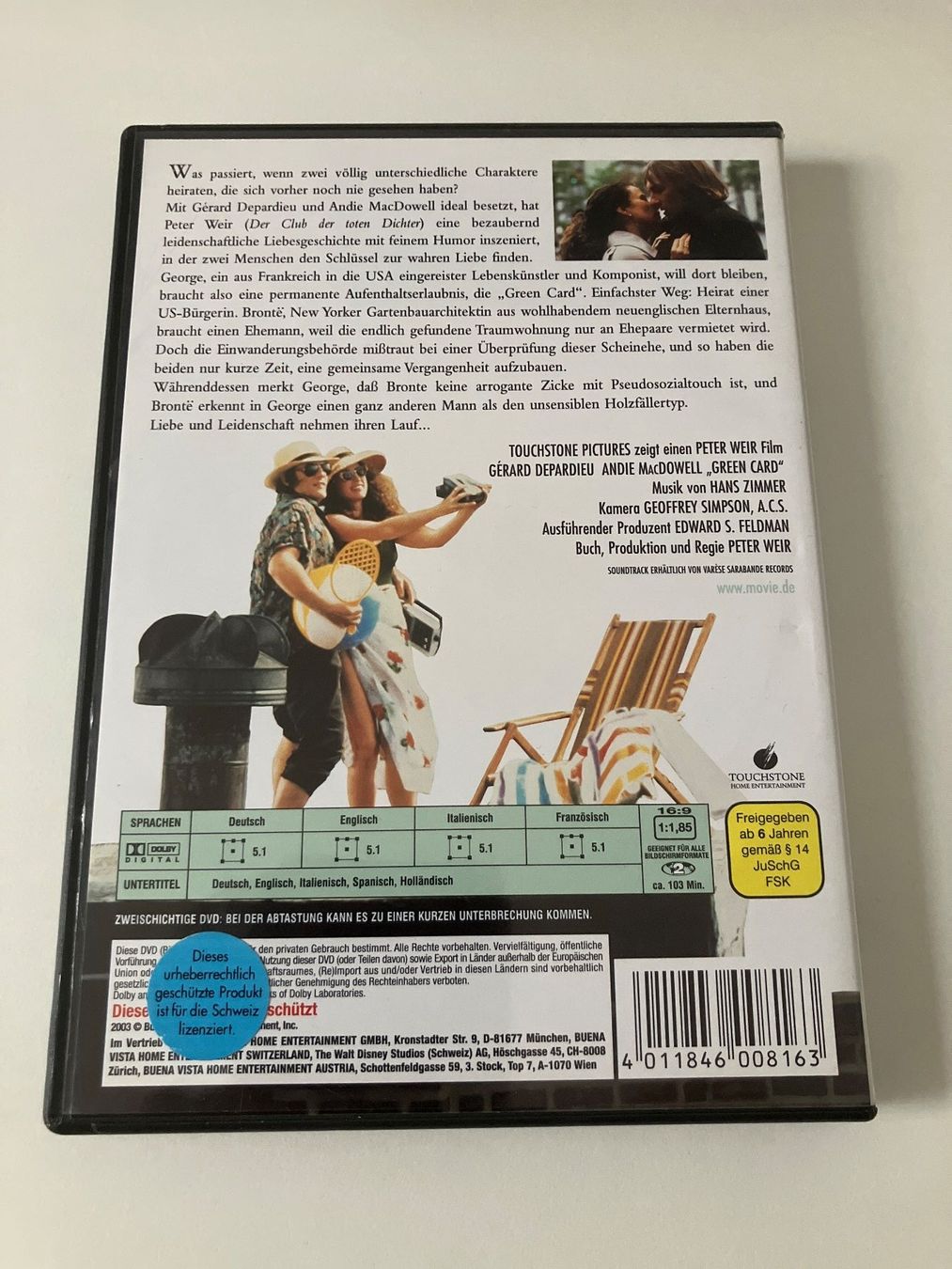 Tutti i DVDs: Green Card (DVD) Depardieu, MacDowell – Usato da Arbon venduto da HelFer01 1