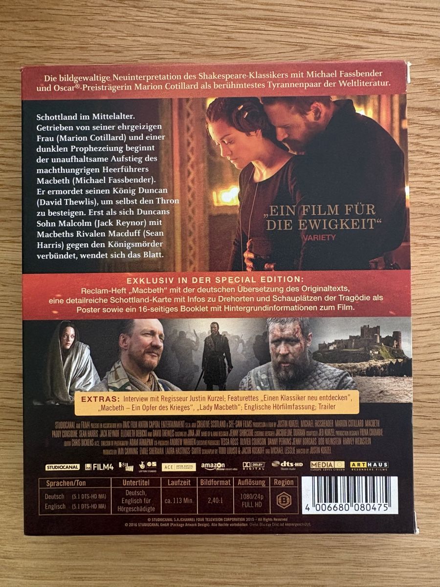 Tutti i DVDs: Macbeth Blu-ray Special Edition – Usato da Thun venduto da Mcgun 2