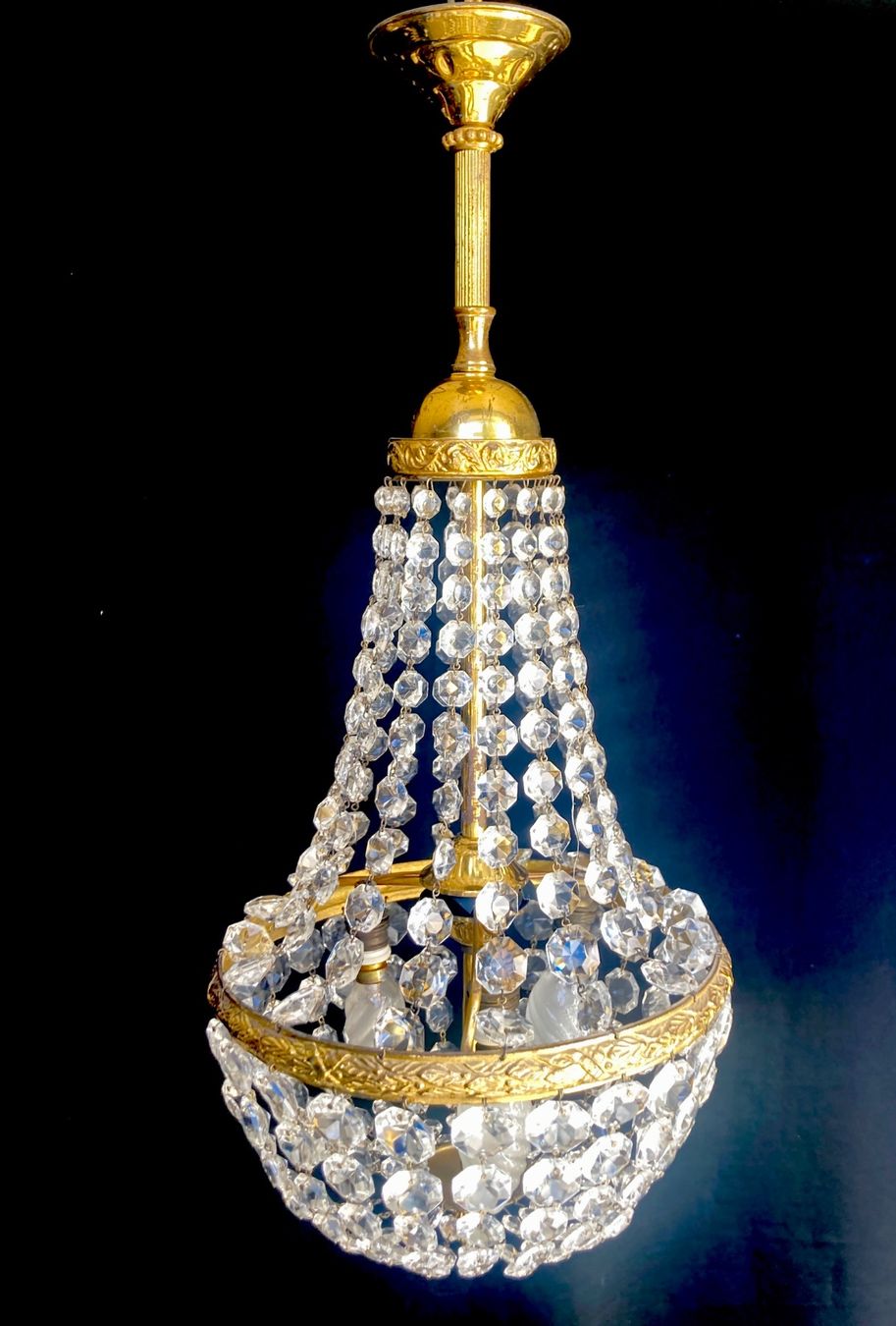 Lampadari & plafoniere: Antiker Kronleuchter, Kristallleuchter, Typ Mongolfier – Usato da Rumlikon venduto da Ambiente_Brocante