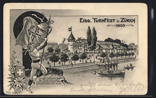 Cartes postales: Litho Zürich, Eidgenössisches Turnfest – D'occasion à Berlin par bartko-reher