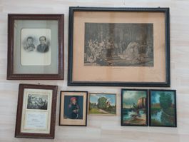 Antike Bilder mit Rahmen