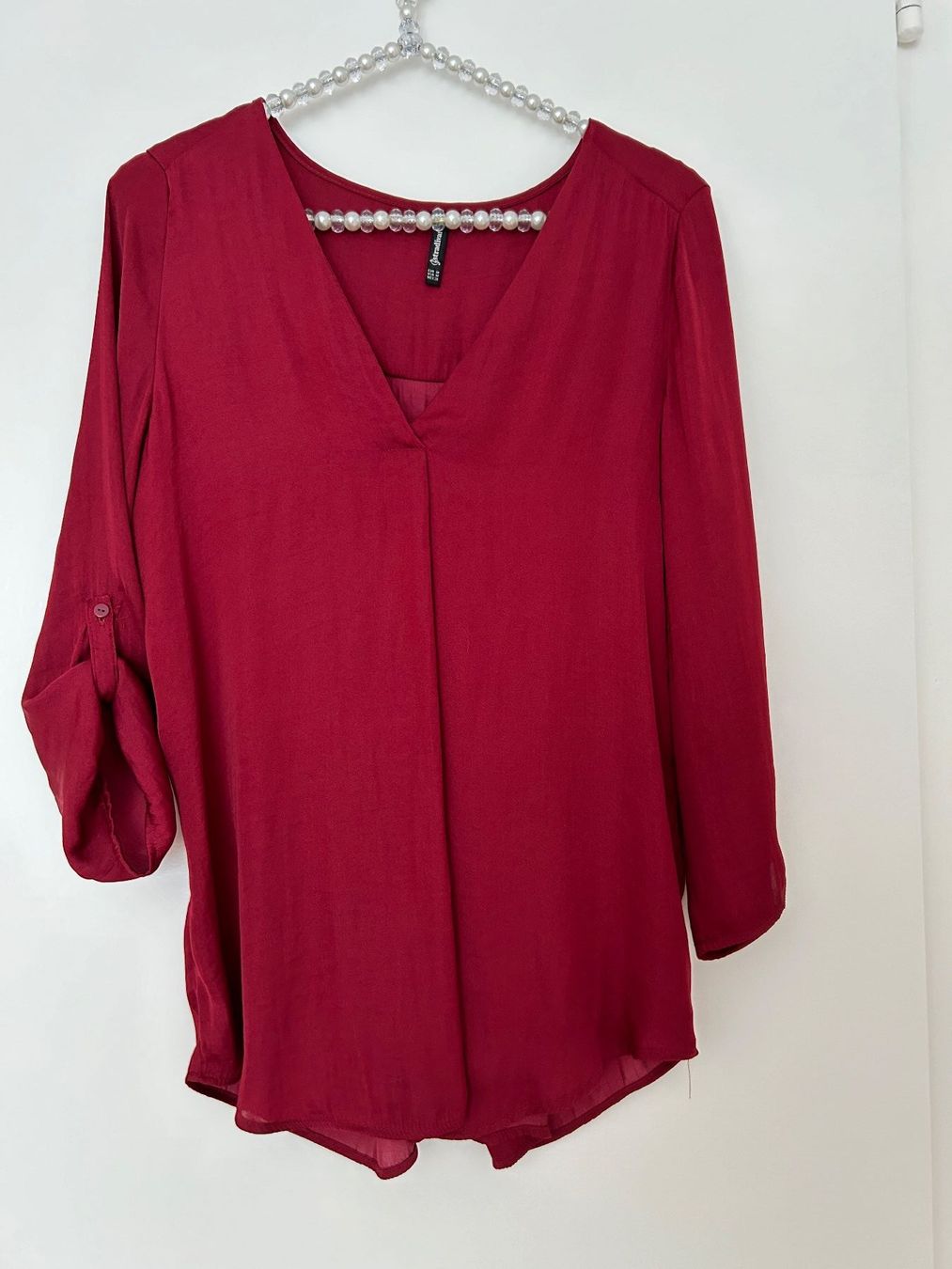 Stradivarius Camicette: Stradivarius Bluse, weinrot, Gr. M – Usato da Horn venduto da Resvi