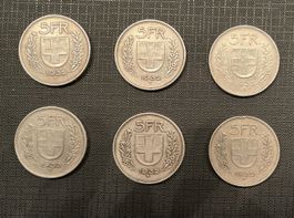 6 Silber Fünfliber Jahrgang 1932