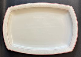 Servierplatte Porzellan weiss Langenthal 1994 schönes Dekor