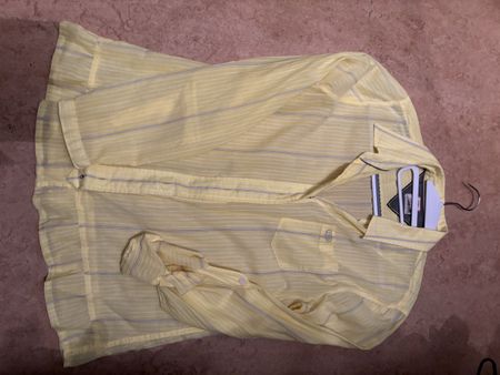 Camicia dona a righe gialle taglia L - perfetta per l'estate