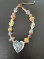 Vintage Kette mit Herz aus Kunststoff