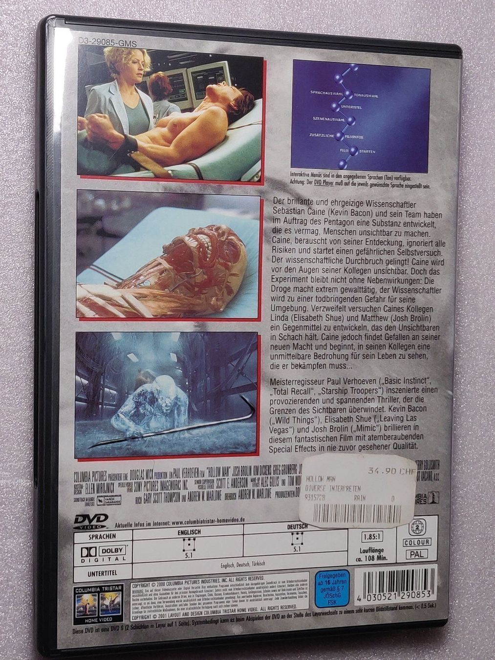 Tutti i DVDs: Hollow man / DVD / NP 34.90 – Usato da Zollikofen venduto da Blackie 1