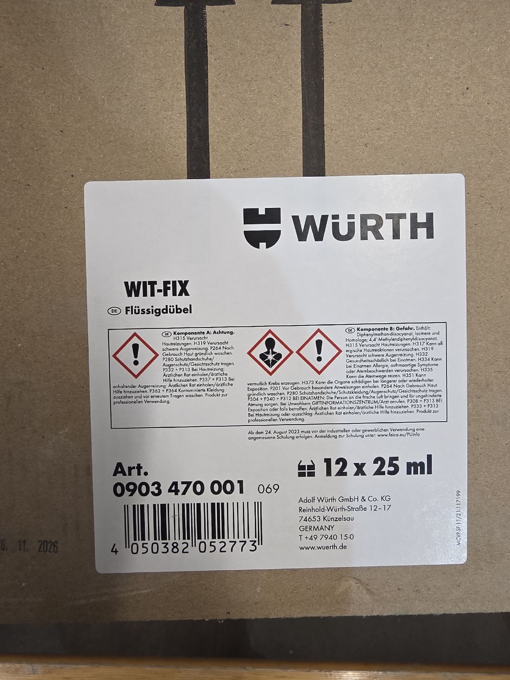 Würth Tous les outils: Flüssigdübel Würth – Neuf avec emballage d'origine à Zürich par bes_rb8y 1