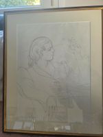 Portrait au crayon mine de plomb Emile Chambon 1950
